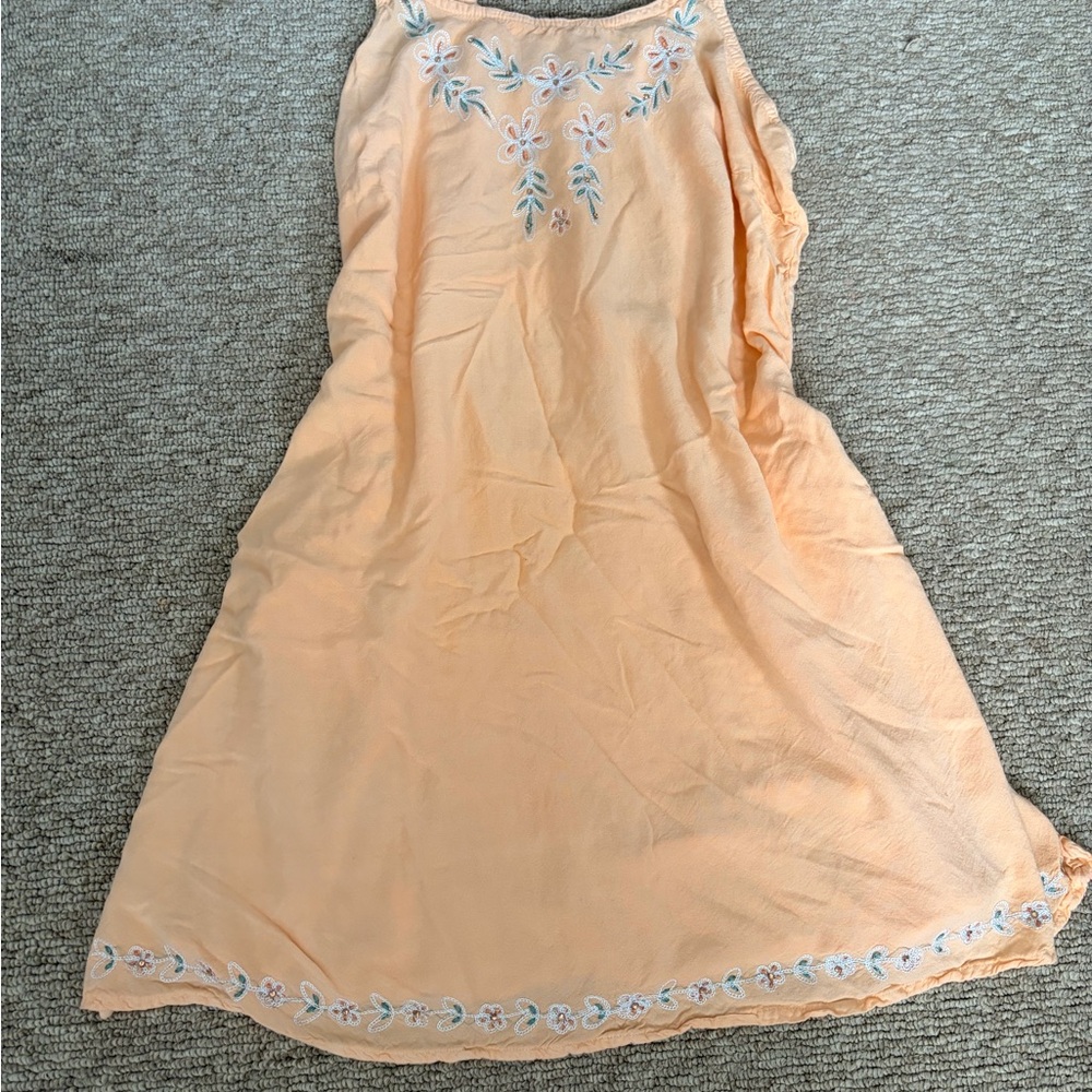 Vintage Raya Sun Peach Embroidered Women's Dress